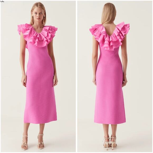 Aje Transcendent Ruffle Midi Dress Size S - NWT
